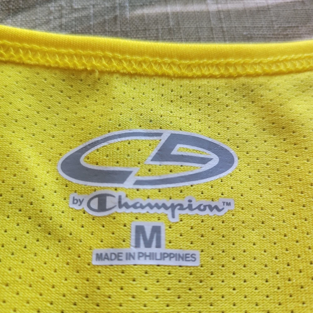 3/$25 Champion Mesh Tank Top Sunny Yellow Sleeveless Activewear Medium - Picture 6 of 12